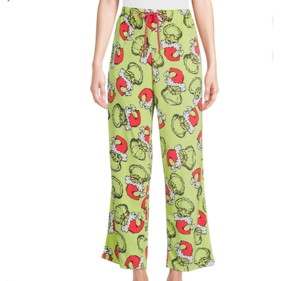 Dr. Seuss Women's The Grinch Who Stole Christmas Velour Sleep Pants - Picture 2 of 11